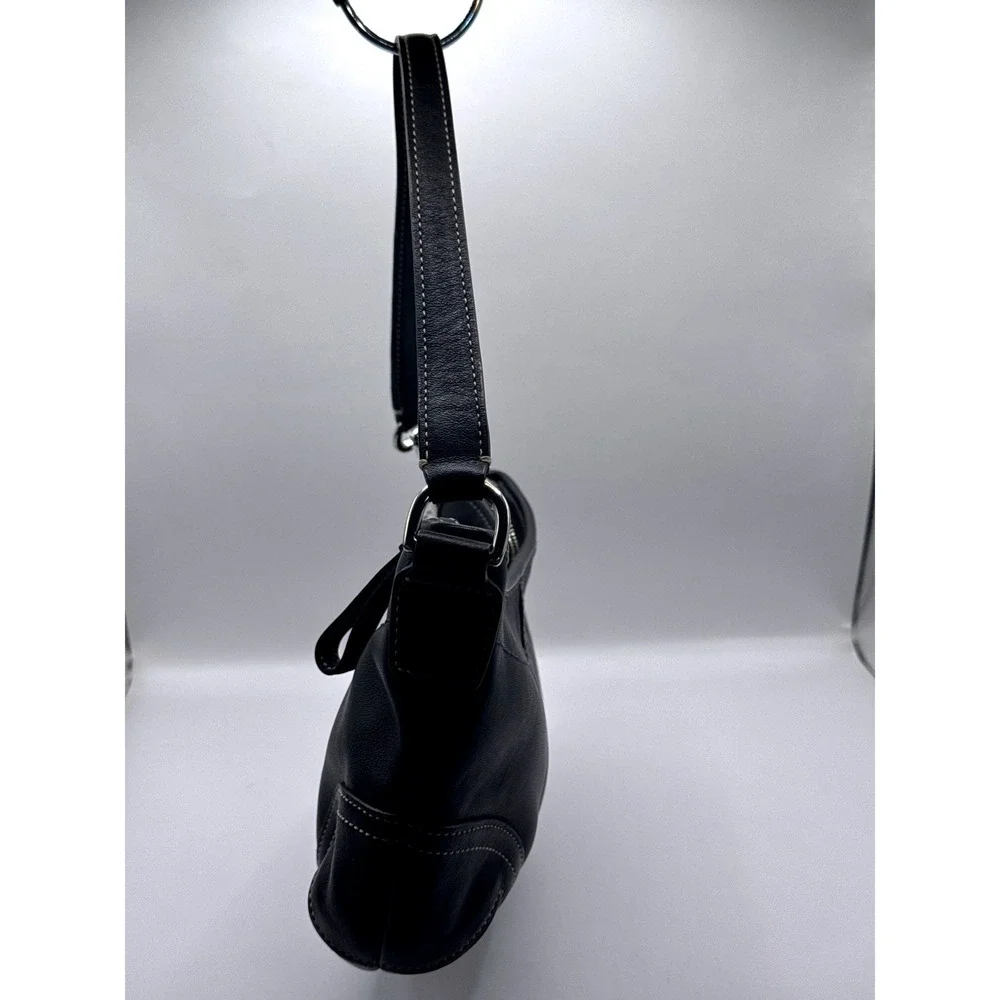 Coach Soho Black‎ Leather Small Hobo Shoulder Bag Purse N0 E043-4283